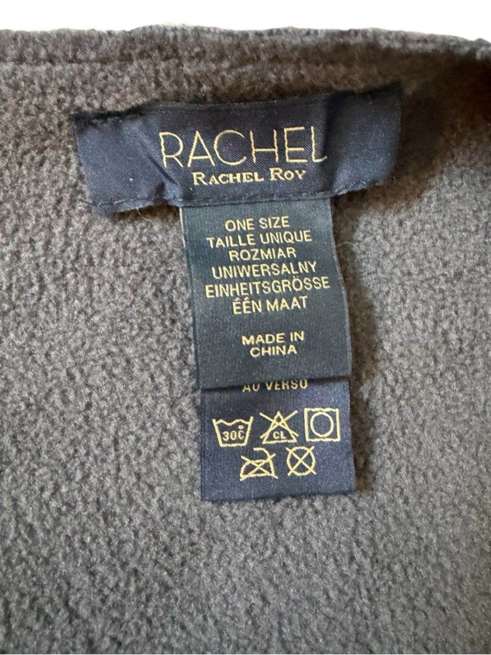 RACHEL Rachel Roy Pink & Gray Plaid Fringe Poncho - Picture 5 of 6